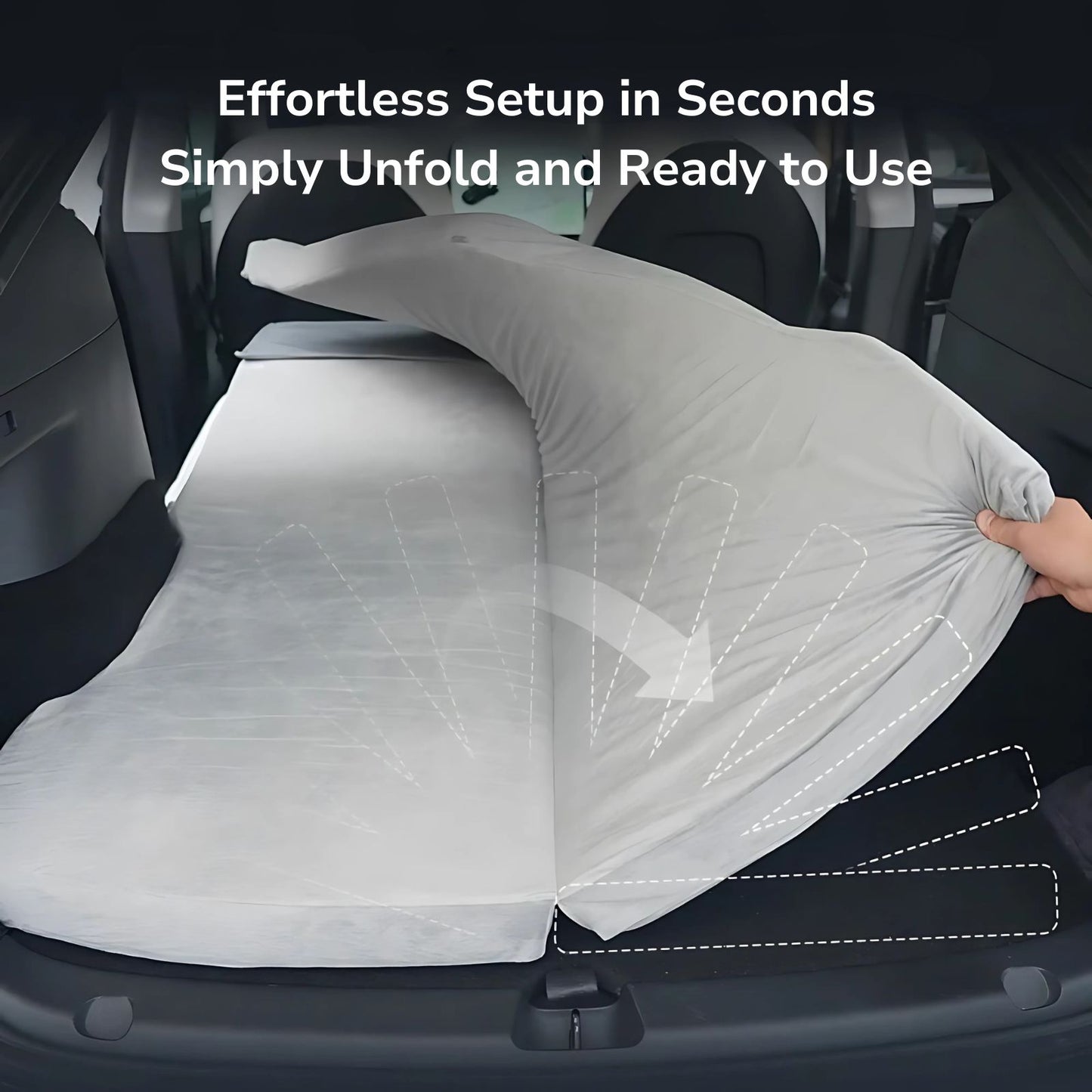 Tesla Model Y Camping Memory Foam Mattress Tesla Bed Effortless Setup in Seconds Simply Unfold and Ready to Use camp mode NovaPads