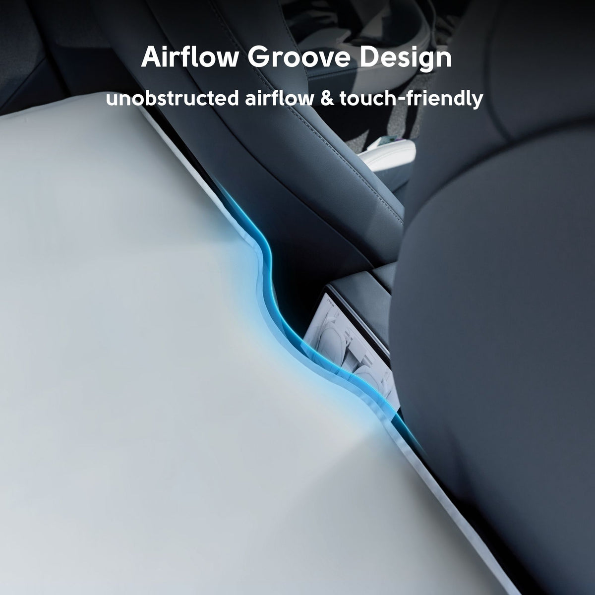 NovaPads Tesla Model Y Auto-Leveling Mattress Airflow Groove Design unobstructed airflow & touch-friendly 