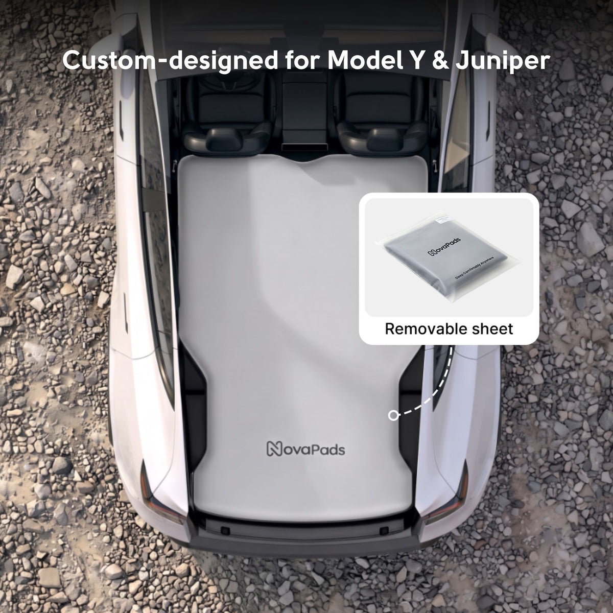 NovaPads Tesla Model Y Auto-Leveling Mattress Custom-designed for Model Y & Juniper
