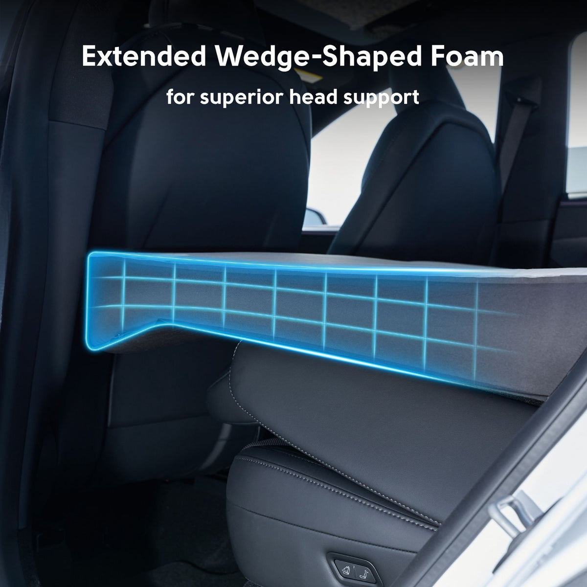 NovaPads Tesla Model Y Auto-Leveling Mattress Extended Wedge-Shaped Foam  for superior head support 