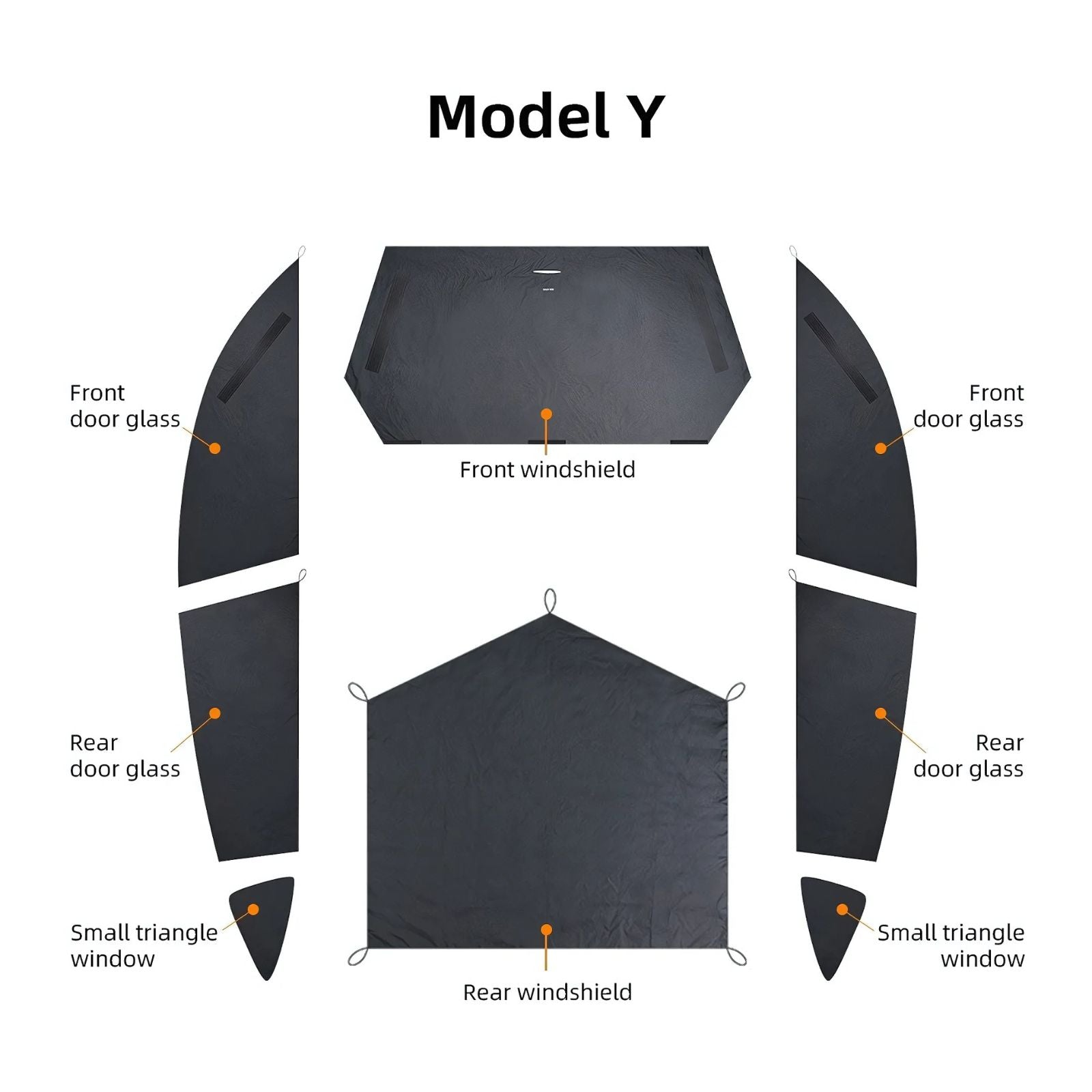 tesla camping accessories tesla model y window shades window blinds windshield window wovers sunshade privacy curtains 8pcs NovaPads