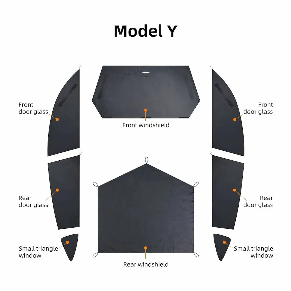 Tesla Model Y Window Shades - Sunshade - Window Covers - Privacy Curtains