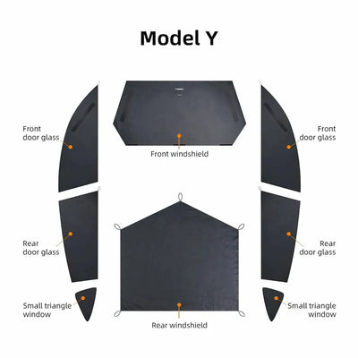 Tesla Model Y Window Shades - Sunshade - Window Covers - Privacy Curtains