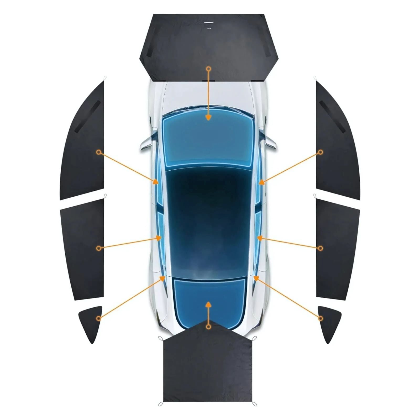 tesla camping accessories tesla model y window shades window blinds windshield window wovers sunshade privacy curtains NovaPads